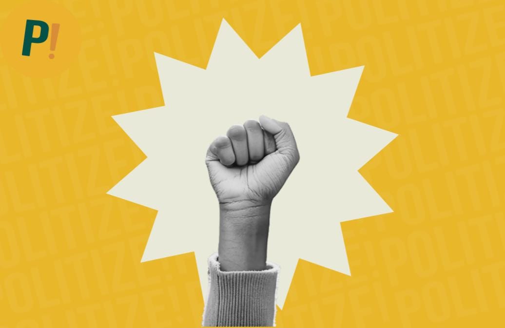 Puño de resistencia alzado en representación del movimiento zapatista