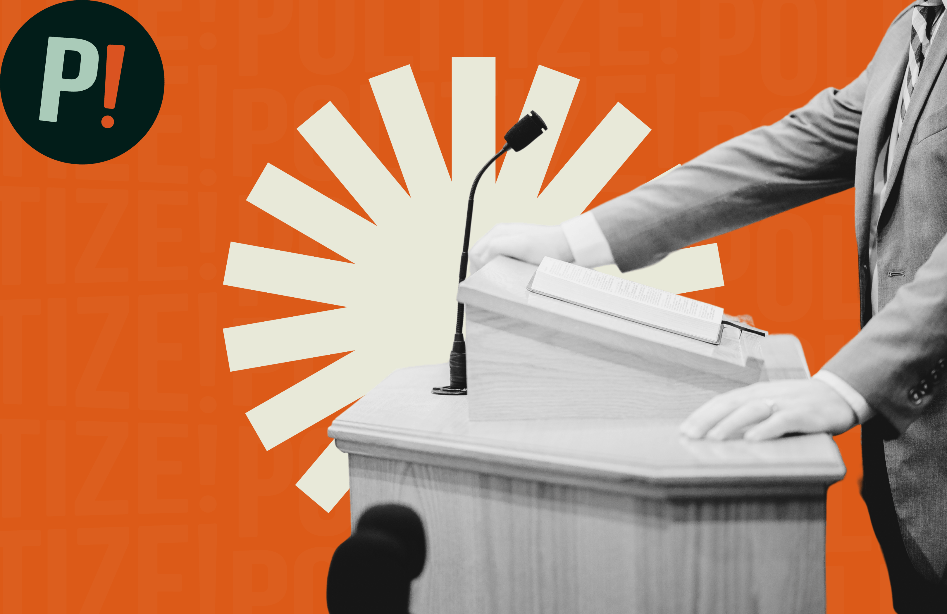 Imagen de un hombre en una tribuna representando los concejales