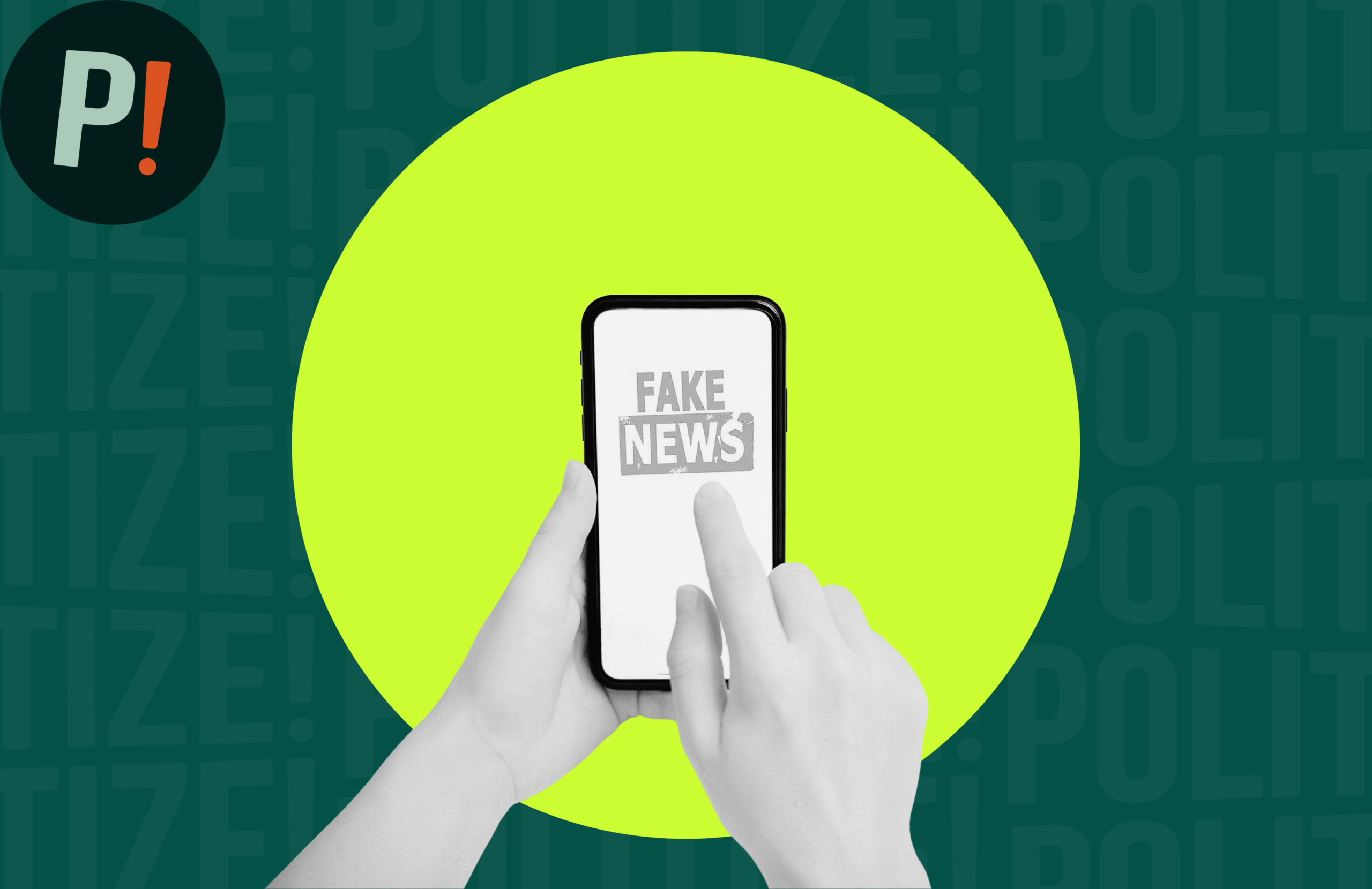 Imagen de una persona sosteniendo un teléfono celular que representa desinformación en las redes sociales
