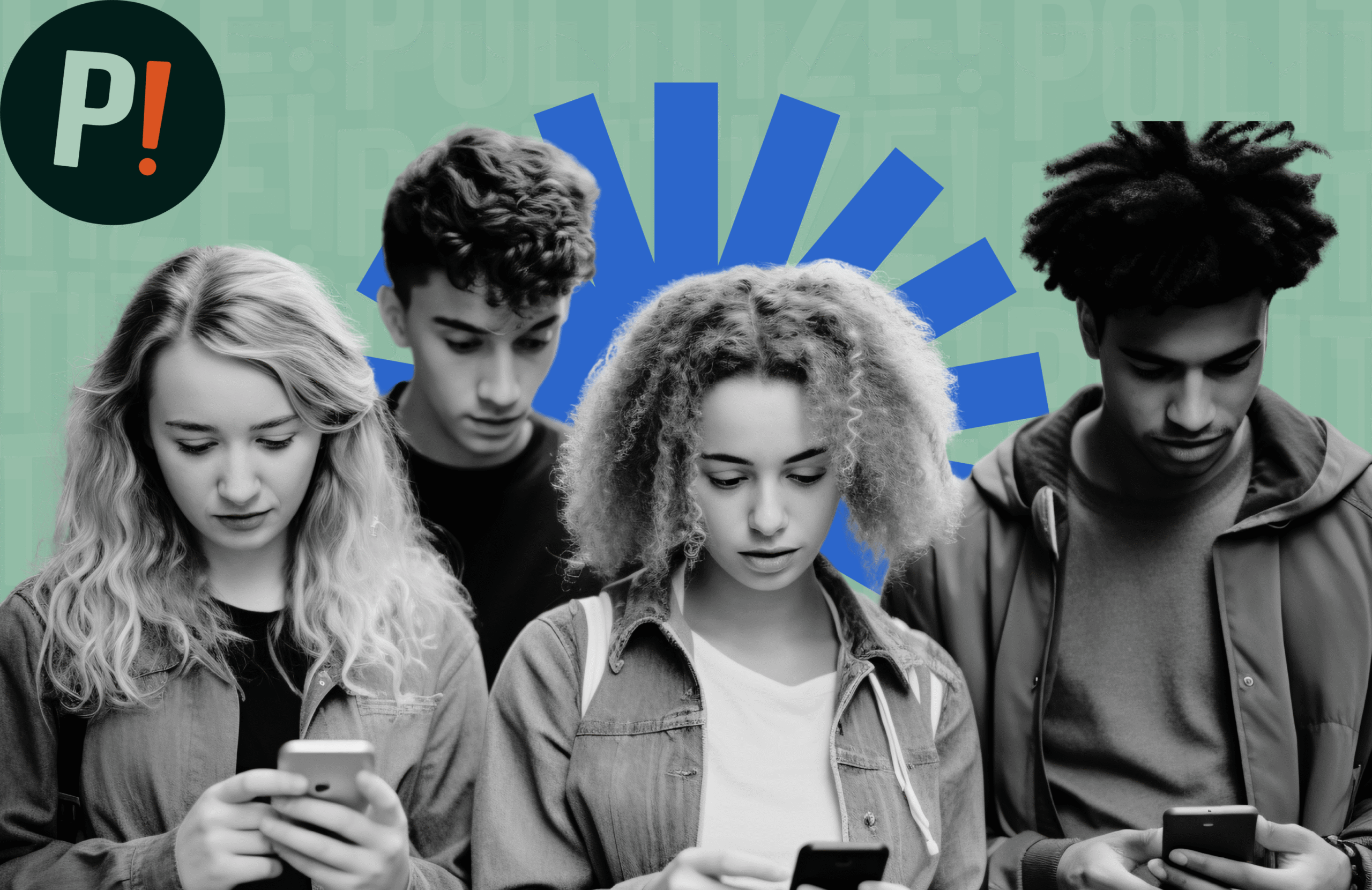 Personas mirando sus teléfonos celulares representan cómo la desinformación debilita la democracia