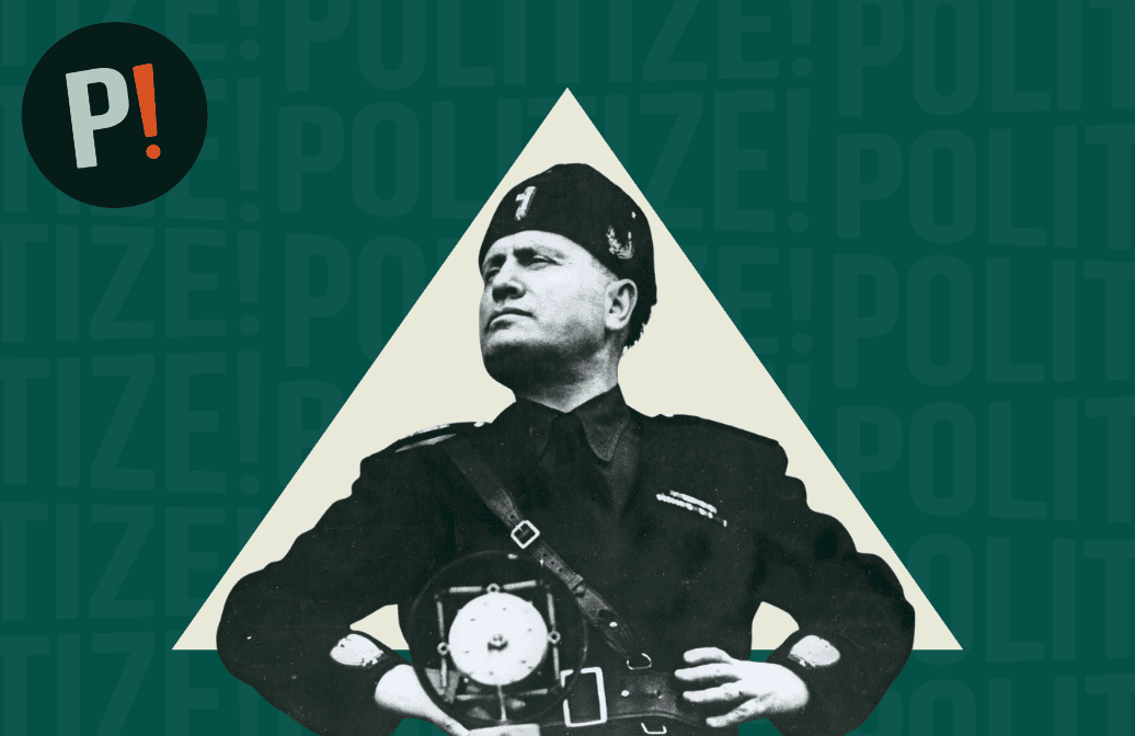 Imagen de Bendito Mussolini representando el fascismo